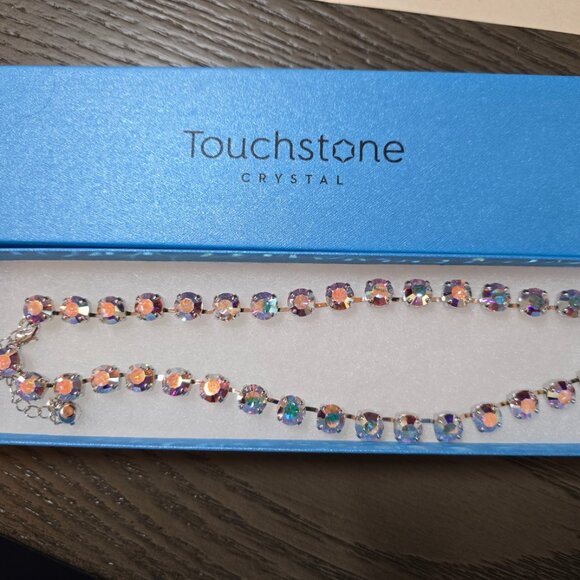 Touchstone Crystal Aurore Boreale Glitz Necklace 15-18.5" Retired New in Box - Picture 3 of 3